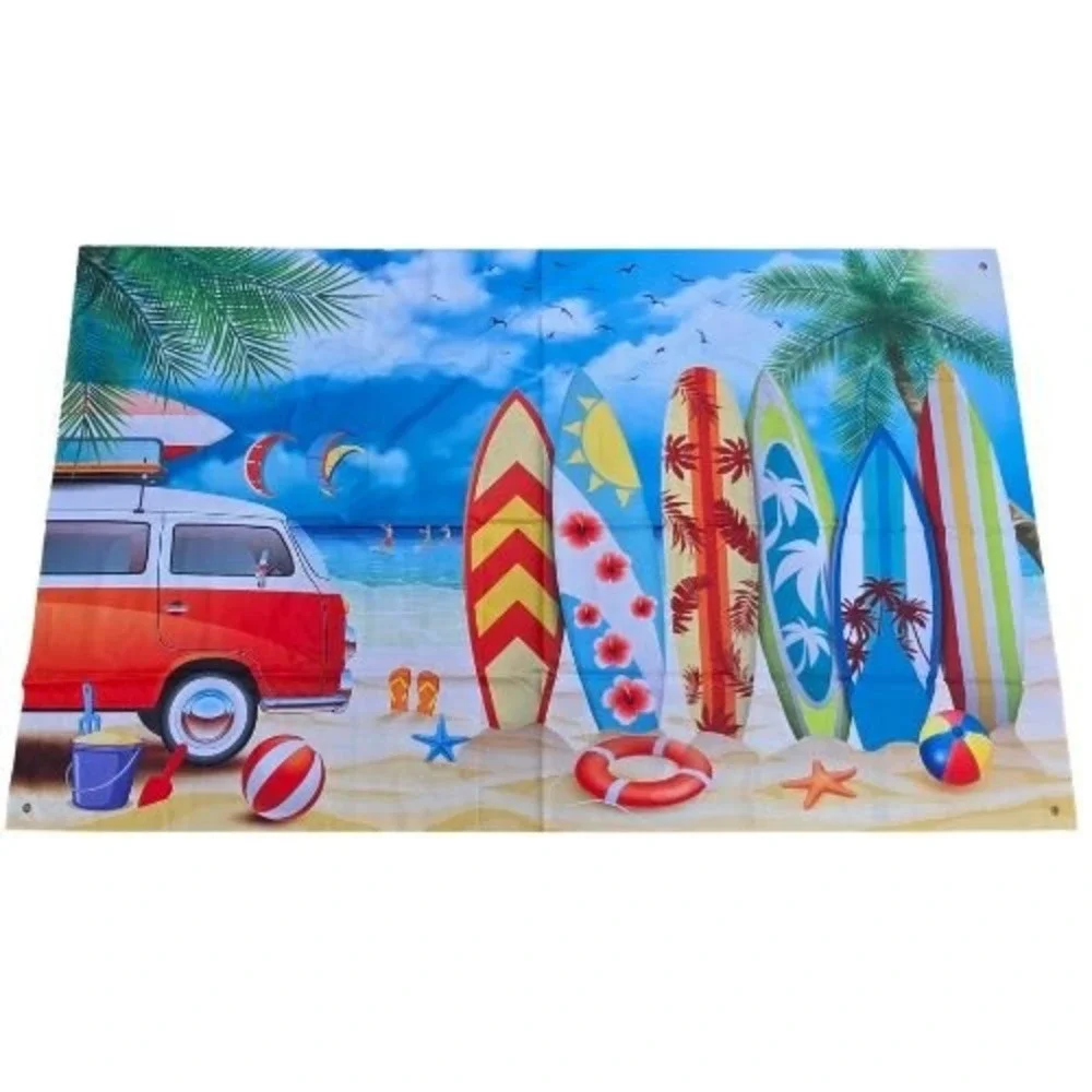 Summer Beach Surf‎ Van Tapestry Tropical Ocean Backdrop Party Wall Decor 72x44